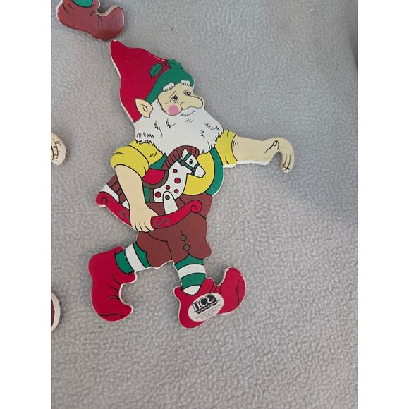 Vintage Lot 4 Wood Elves Santa Christmas Ladder Climber NCE 90s Replacement - Picture 3 of 9